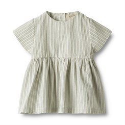 Wheat dress SS Esmaralda - Aquablue stripe